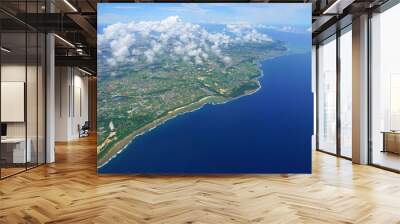 Aerial view of the island of Okinawa in the south of Japan Wall mural