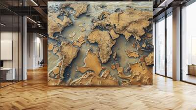 3D world map illustration	
 Wall mural