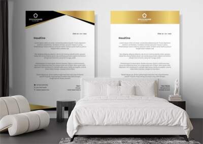 luxury gold letterhead elegant set for business and corporation Wall mural