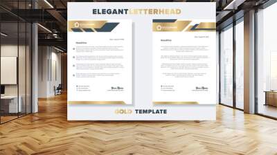 Modern and elegant gold luxury letterhead design template for company stationery design Wall mural