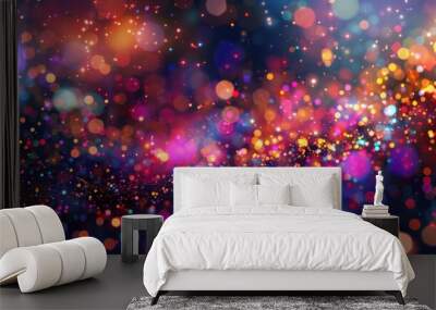 Abstract purple glitter light gradient pink future background Wall mural