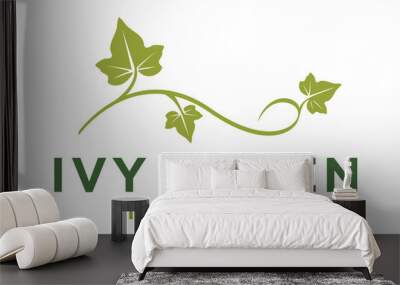 Vine typography with Ivy leaf logo design Wall mural