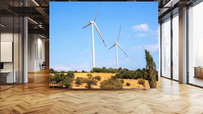 wind turbines in the field Wall mural