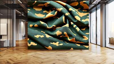 army camouflage pattern rippled fabric background Wall mural