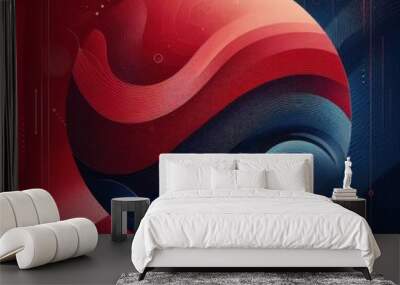 red and blue illustration of a background Wall mural