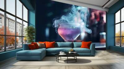 Futuristic fancy cocktail drinks - AI generated Wall mural