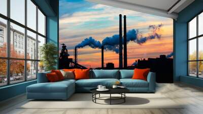 sunset industry Wall mural