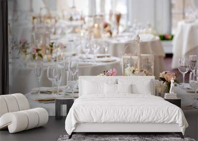 Wedding table set for fine dining Wall mural