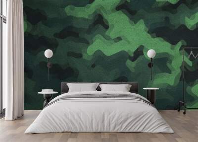 wavy green army military camouflage micro fiber cloth  texture Wall mural