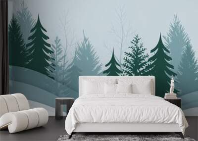 winter forest landscape Wall mural