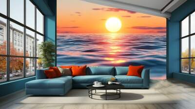 sunset over the sea isolated on white and transparent background Wall mural