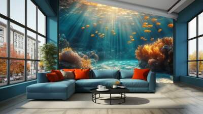 Underwater outdoors nature ocean Wall mural