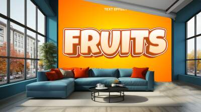 fruit text effect with graphic style and editable. Wall mural