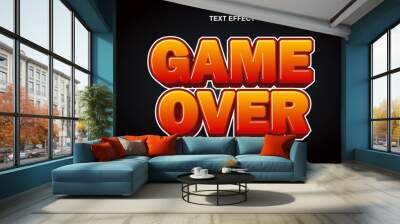 Game over text effect with graphic style and editable. Wall mural