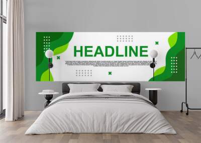 green color banner template design for business, promotion and announcement. Wall mural