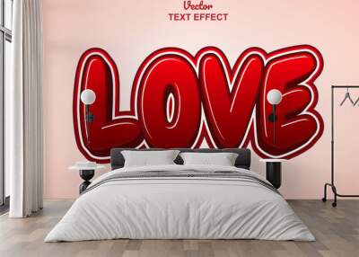 love text effect with graphic style and editable. Wall mural