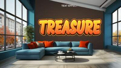 orange treasure text effect editable for promotions and logos. Wall mural