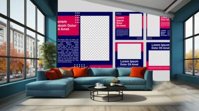 pink and blue social media post template for promotion. Wall mural