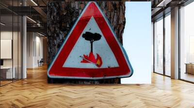 Fire hazard warning sign Wall mural