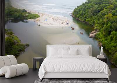 river flowing into Itamambuca beach, Ubatuba, Sao Paulo, Brazil Wall mural