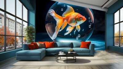 goldfish in a bubble Wall mural