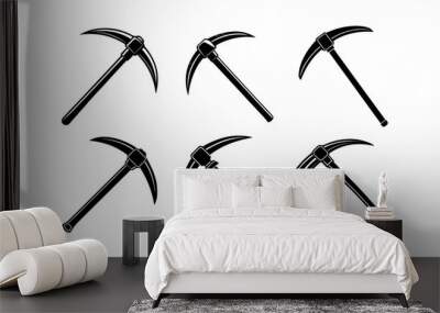 set of pick axe silhouette Wall mural