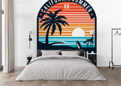 summer surf vector illustration Wall mural