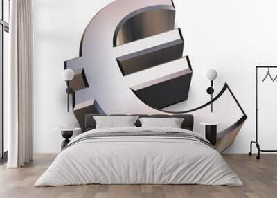 3d chrome euro symbol Wall mural