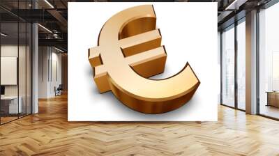 3d golden euro symbol Wall mural