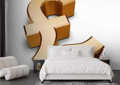 3d golden pound symbol Wall mural