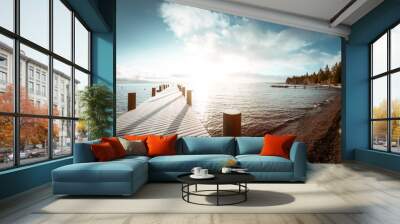 A dock in lake tahoe Wall mural