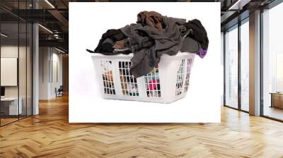 basket of unfolded clean cloths Wall mural