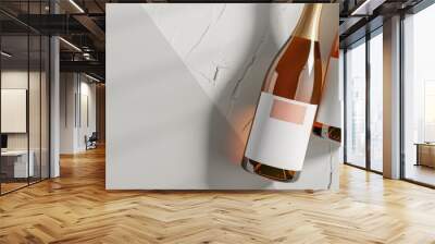 Bottles of Champagne isolated on a gray background with a place for text Wall mural