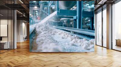 flour in the factory industry. selective focus. Wall mural