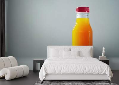 Fresh Orange juice bottle - Fruit drink isolated white background Wall mural