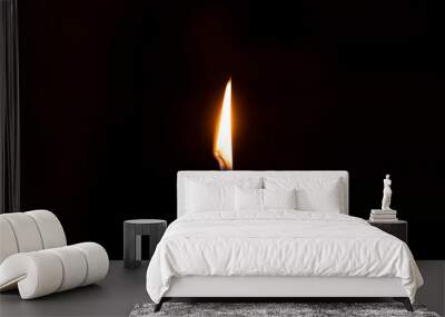 burning candle in the dark Wall mural