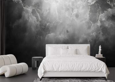 fondo de cielo con nubes clima extremo niebla de noche bruma y tempestad fondo tenebroso  Wall mural