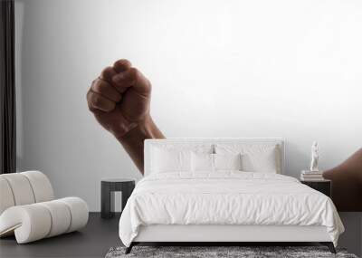 Hand with clenched a fist, isolated on a white background
 Wall mural