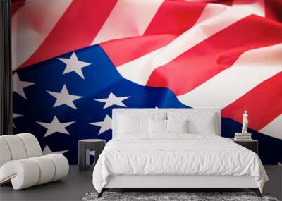 Closeup of American flag Wall mural