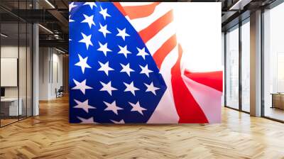 Closeup of American flag Wall mural