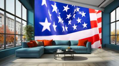 Closeup of American flag Wall mural