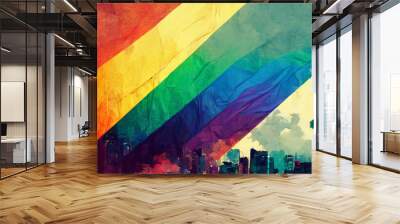 Colorful LGBT abstract bakcground. Digital art Wall mural