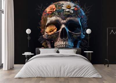 Day of the dead, Dia de los muertos character. Digital art Wall mural