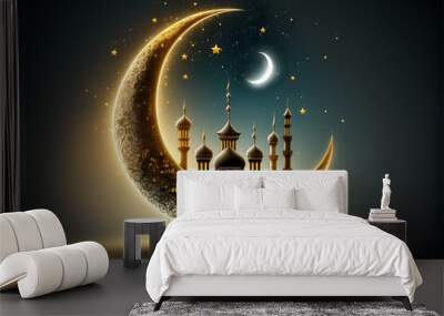 Festive greeting card for Muslim holy month Ramadan Kareem. Wall mural