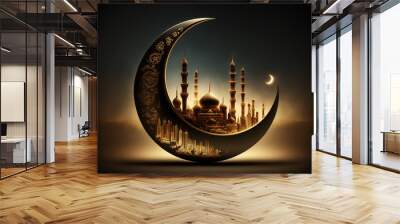 Festive greeting card for Muslim holy month Ramadan Kareem. Wall mural