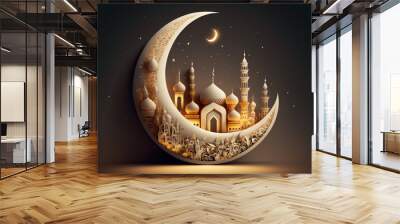 Festive greeting card for Muslim holy month Ramadan Kareem. Wall mural