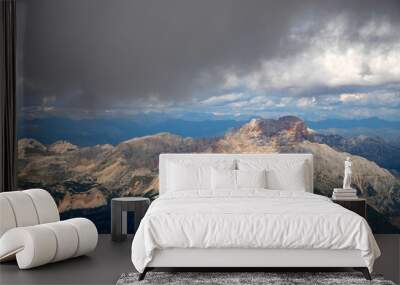 Tofana di Mezzo view over Dolomites mountain range. Wall mural