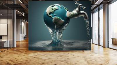 World water day concept. Generative ai. Wall mural