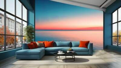 beautiful landscape of sea and sky at sunset, sky background Wall mural