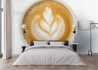 cup of cappuccino image from above with design Wall mural